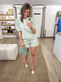 Flower puff tee Azzurro - green