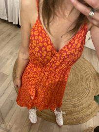 Summer ruffle dress Azzurro/Modemomentje - pink/orange