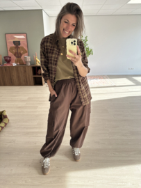Parachut cord pants Azzurro - dark brown