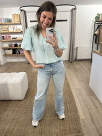 Puff V-tee Azzurro - mint