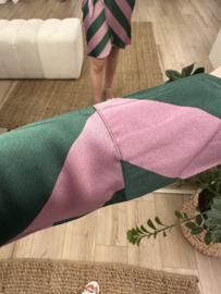 Stripe wrap dress - green/lila