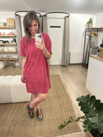 Terry pocket dress Azzurro - magenta/bordeaux