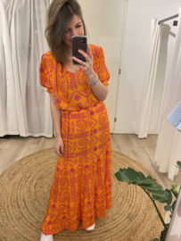 Print maxi skirt Azzurro - orange