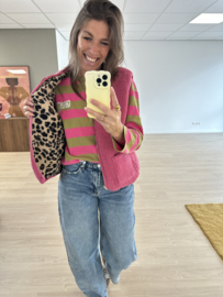 Teddy reversible gilet Azzurro - pink