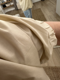 Cotton wide blouse Azzurro - beige