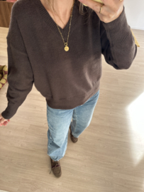 V-pull Azzurro - dark brown