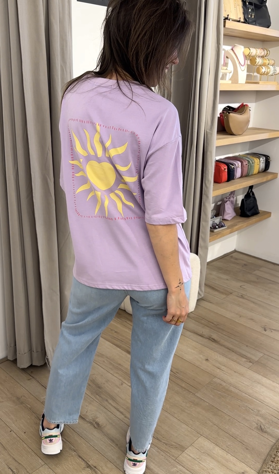 Sun back tee Azzurro - lila