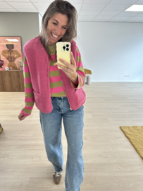 Teddy reversible gilet Azzurro - pink