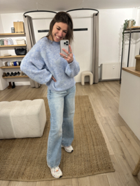 Heart knitted pull Azzurro - blue light