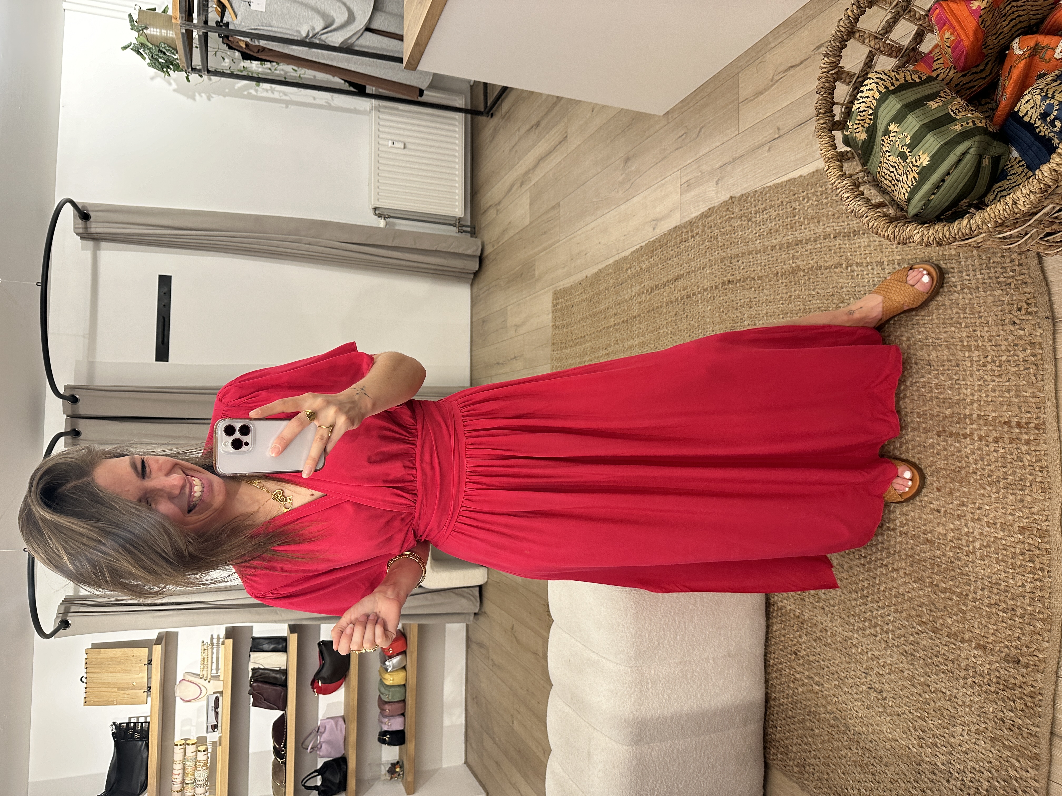 Female maxi dress Azzurro - fuchsia