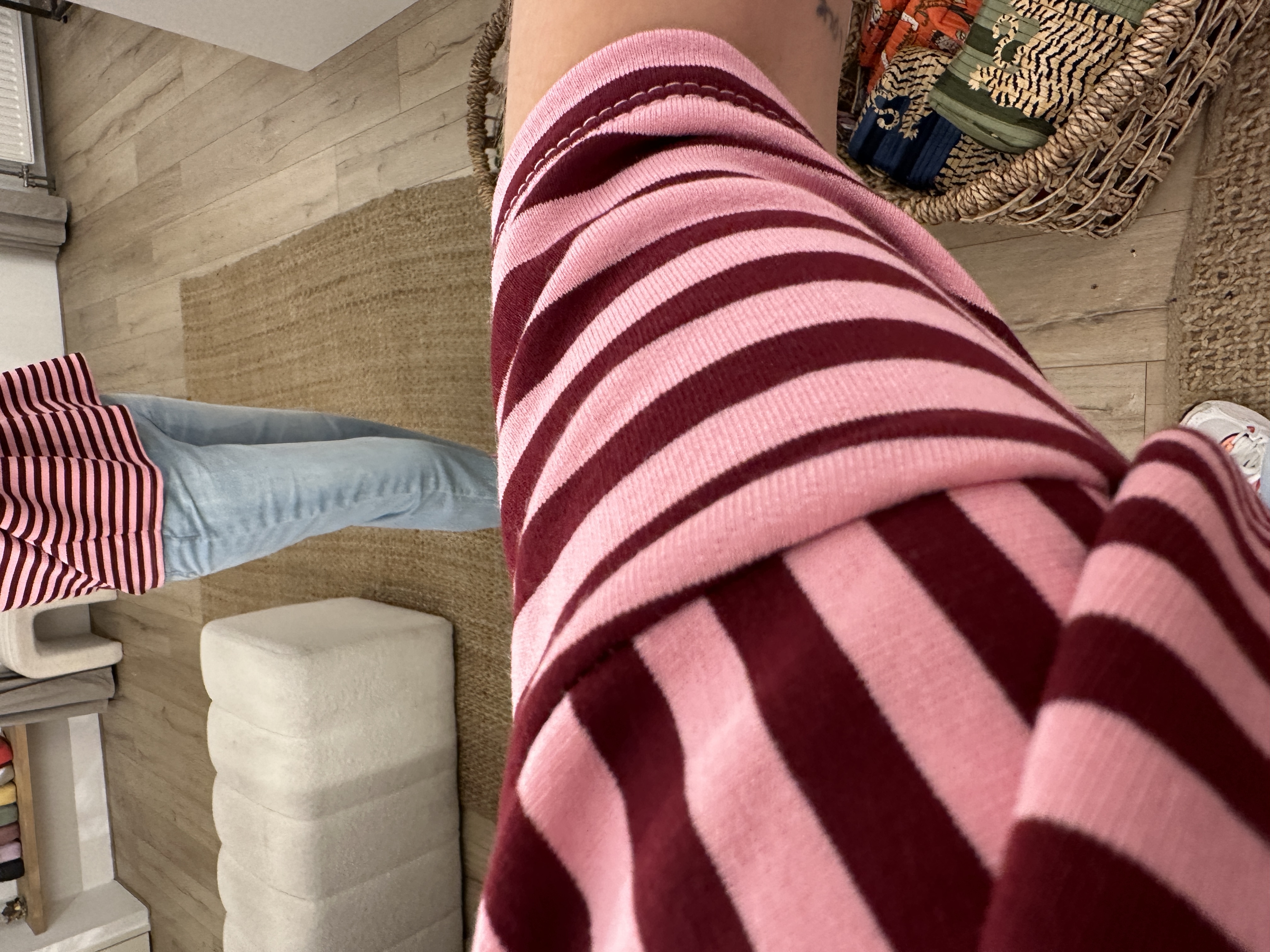Stripe salut shortsleeve - bordeaux/pink