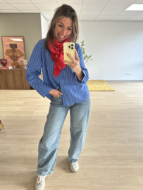 Stripe blouse Azzurro - blue/red