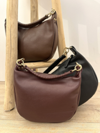 Leather chique bag - bordeaux