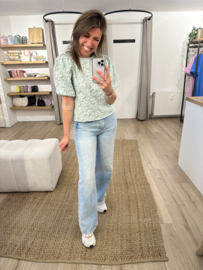 Flower puff tee Azzurro - green