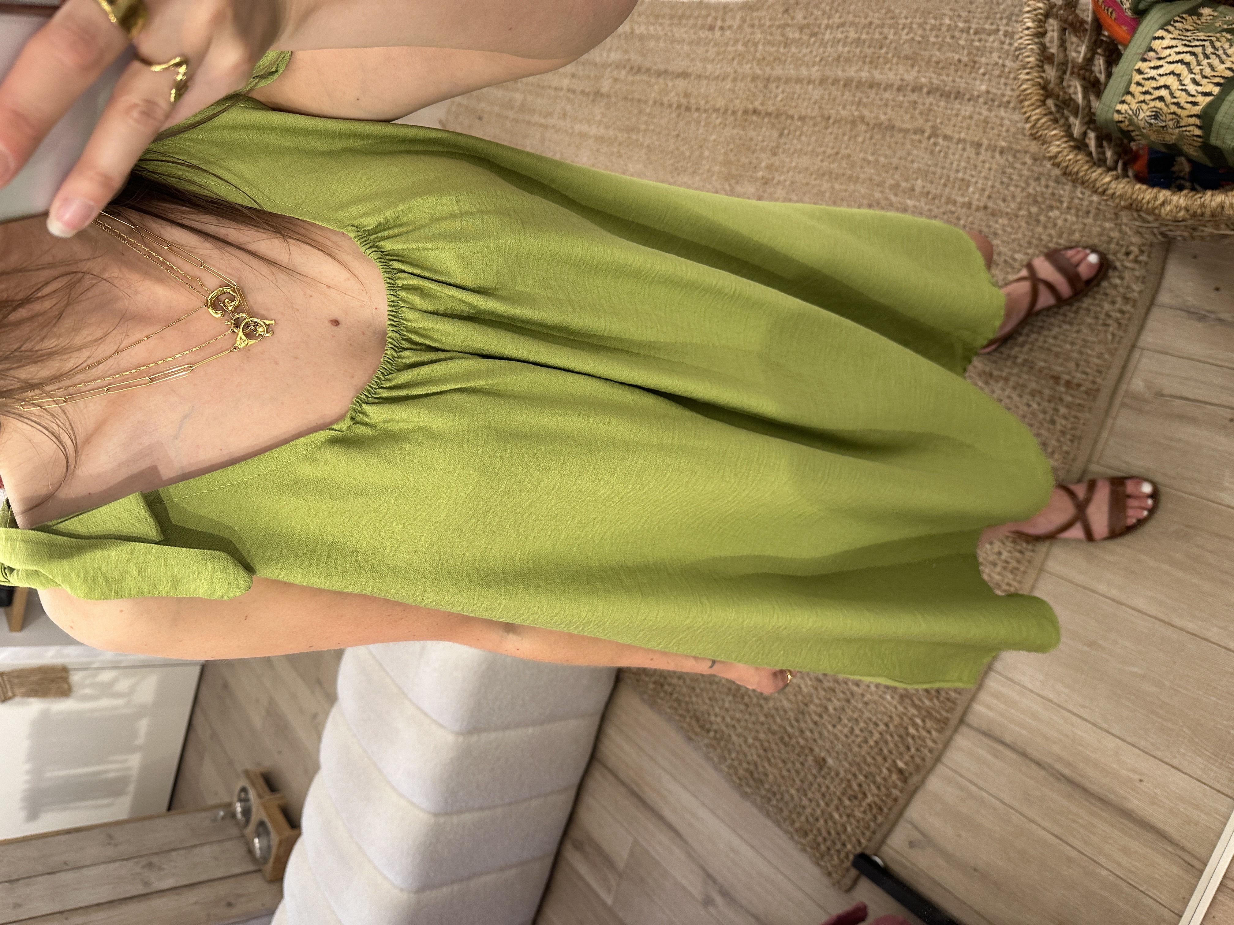 Bow short dress Azzurro - green