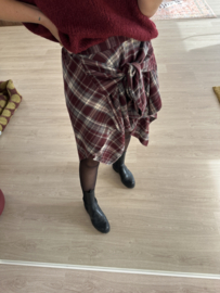 Check blouse skirt Azzurro - bordeaux