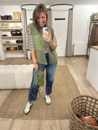 Teddy pocket gilet Azzurro - army green