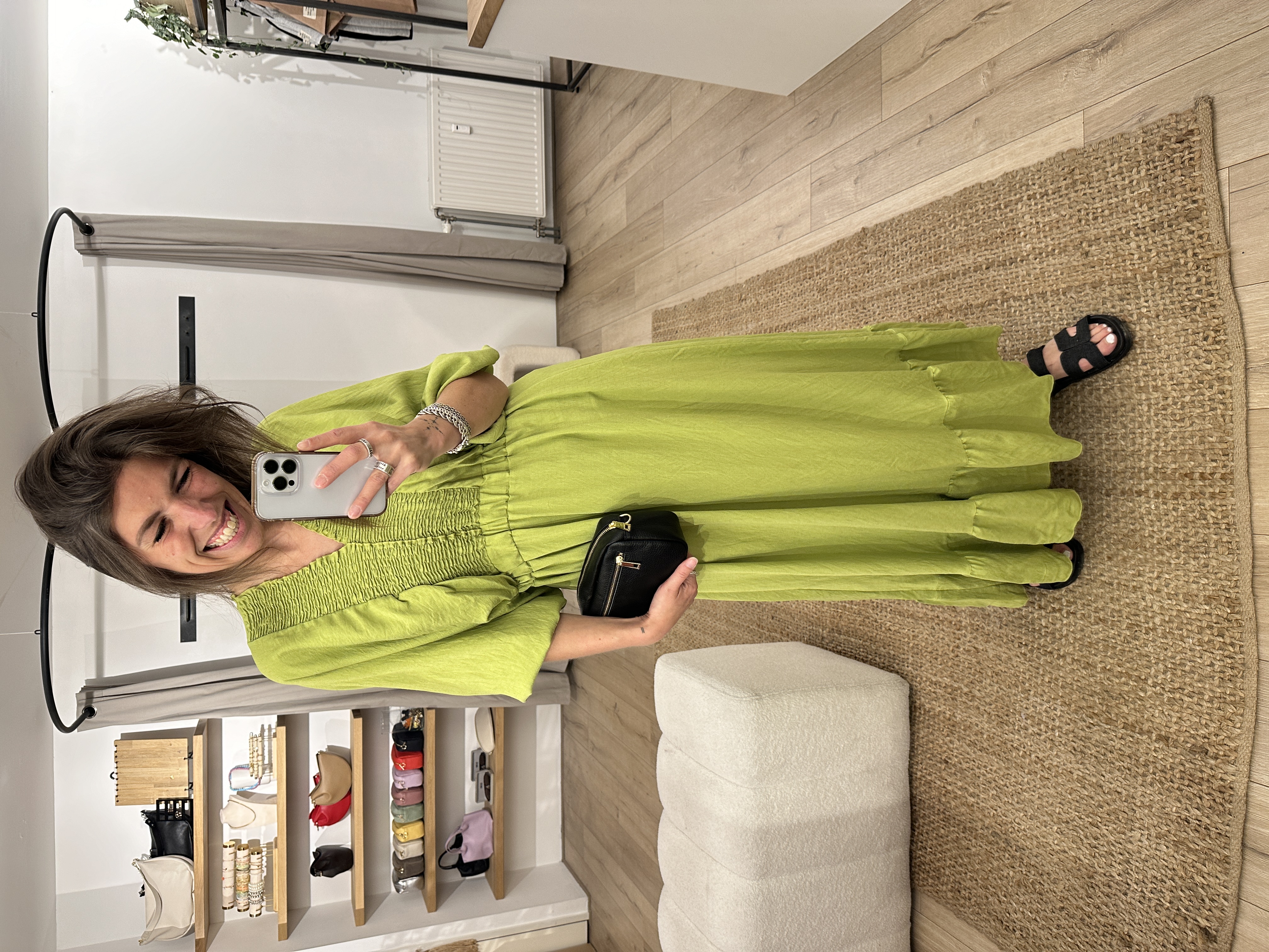 Maxi smog dress Azzurro - lime