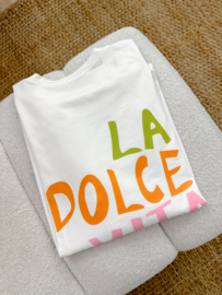 Print longsleeve Azzurro - white