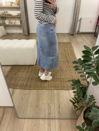 Jeans split maxi skirt - denim