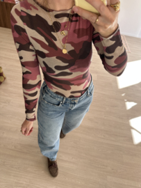 Camouflage cashmere longsleeve - bordeaux