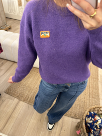 Basic alpaca pull Azzurro - purple