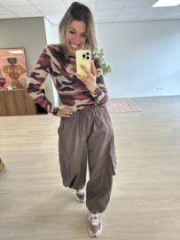 Camouflage cashmere longsleeve - bordeaux