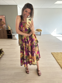 Print big ruffle dress - multi