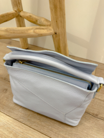 Leather crossbody handbag - light blue