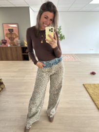 Panter wide leg jeans Queen Hearts - beige