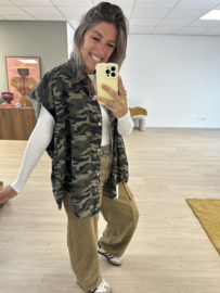 Camo oversized gilet - army green