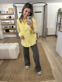 Stripe button blouse Azzurro - yellow