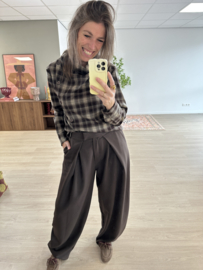 Pantalon fold Ambika - dark brown
