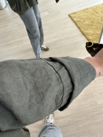 Linen blouse jacket - army green
