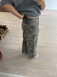 Print cargo barrel pants Azzurro - army green/grey