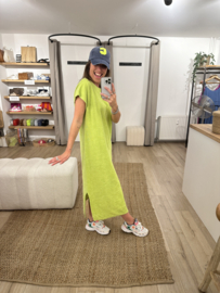 Terry dress Azzurro - lime