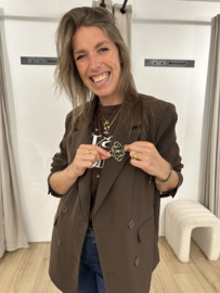 Oversized blazer Azzurro - dark brown