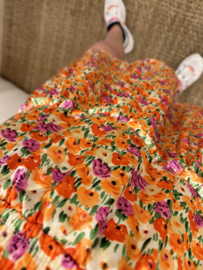 Print ruffle skirt Azzurro - orange