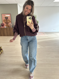Dot cashmere longsleeve - bordeaux