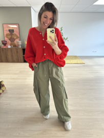 Butterfly knitted cardigan Ambika - red