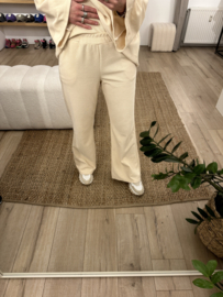 Cotton straight pants Azzurro - beige