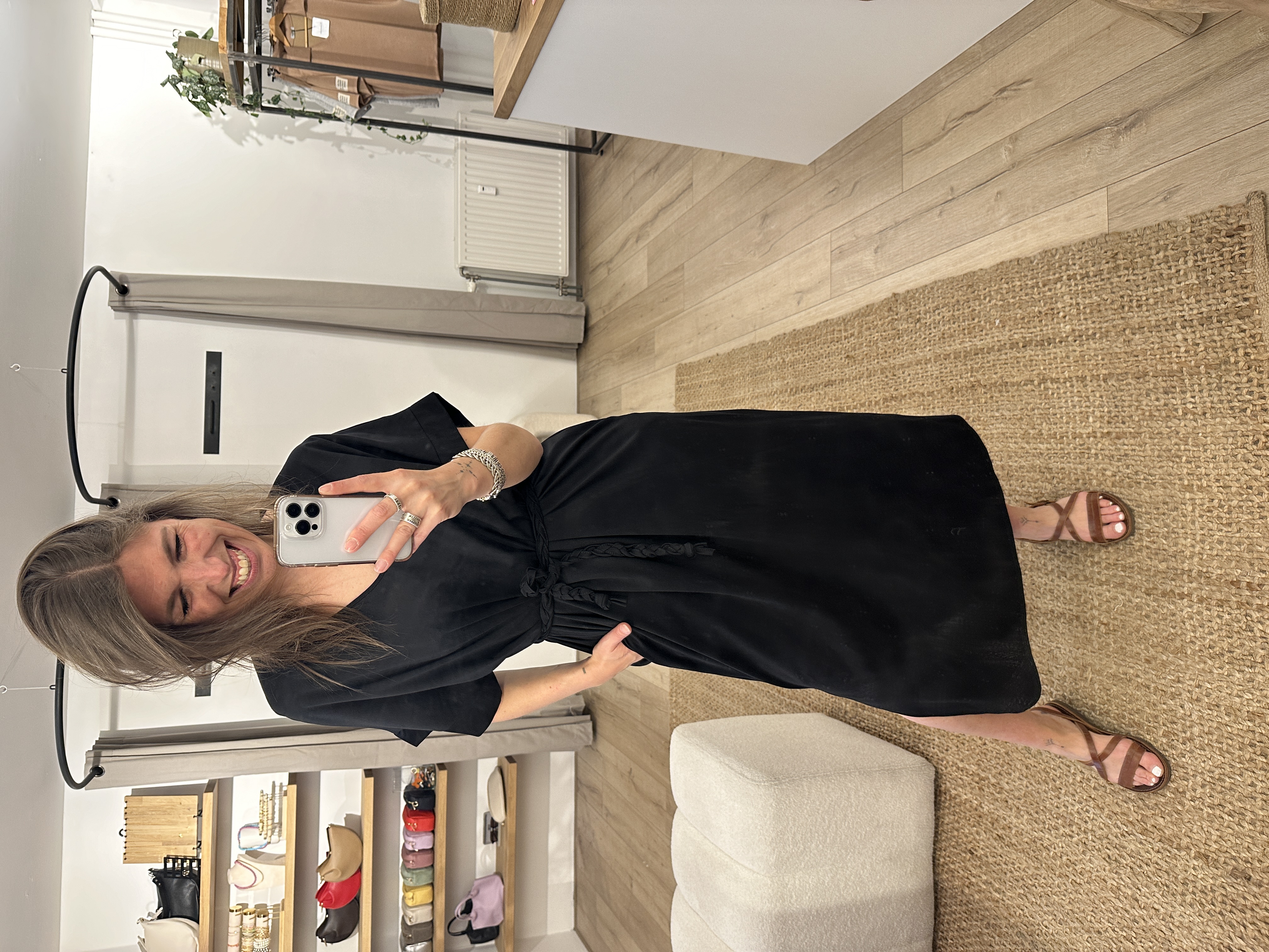 T-shirt split dress - black