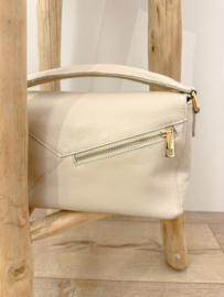 Leather crossbody handbag - naturel