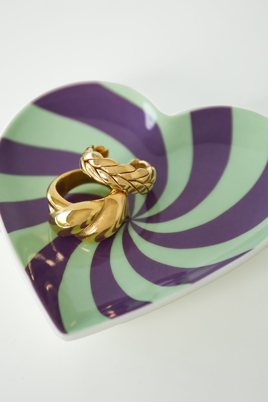 Heart jewelry tray - swirl purple