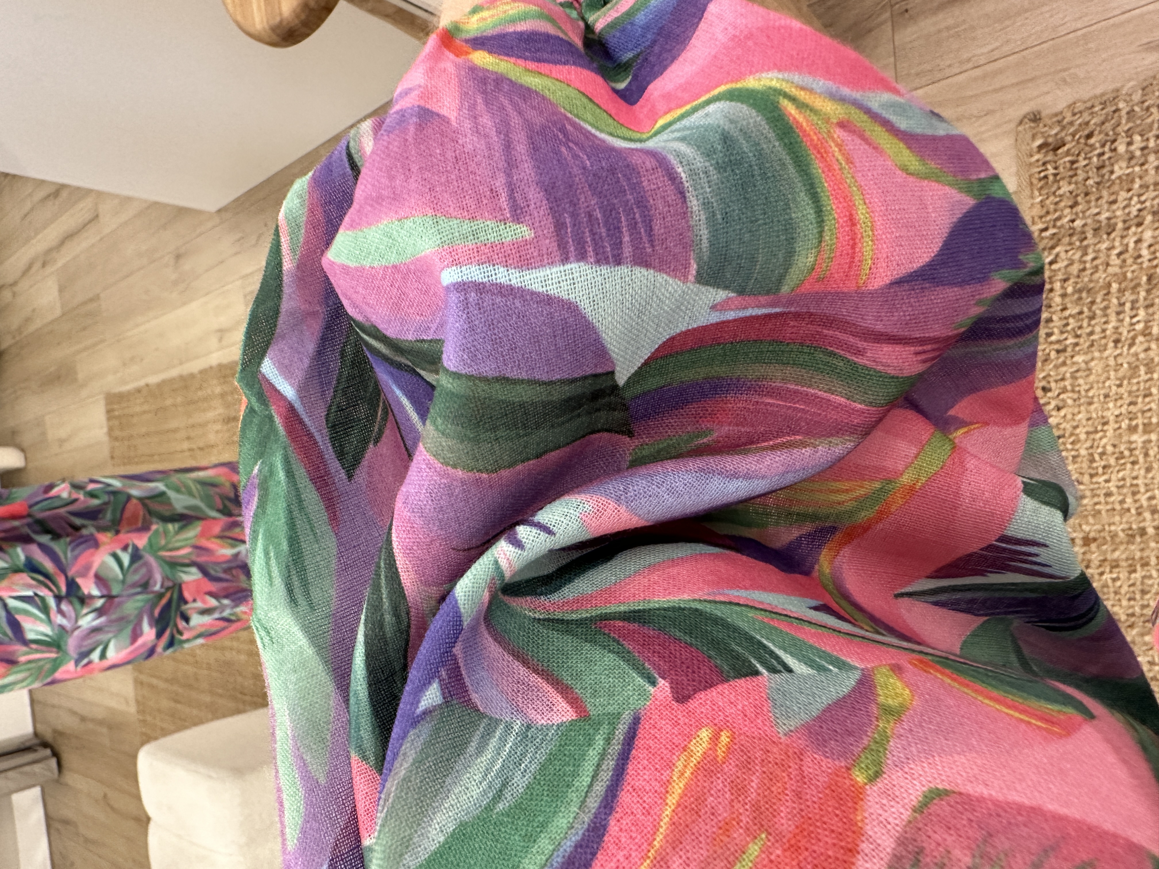 Print wide cotton dress Azzurro - green