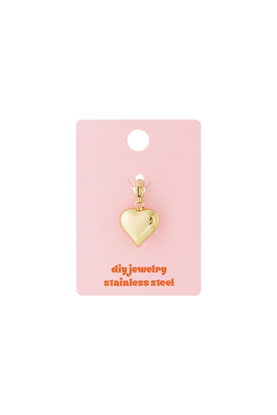 Gold heart jewelry charm - gold