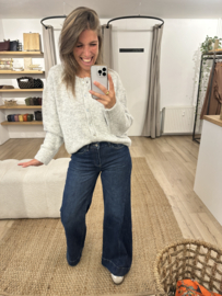 Knitted button cardigan Azzurro - grey light