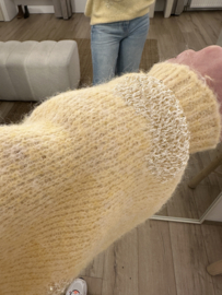 Heart knitted pull Azzurro - yellow light