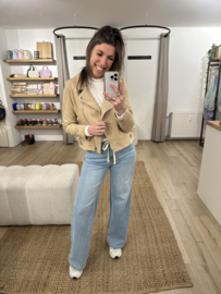 Suedine jacket Azzurro - beige/camel