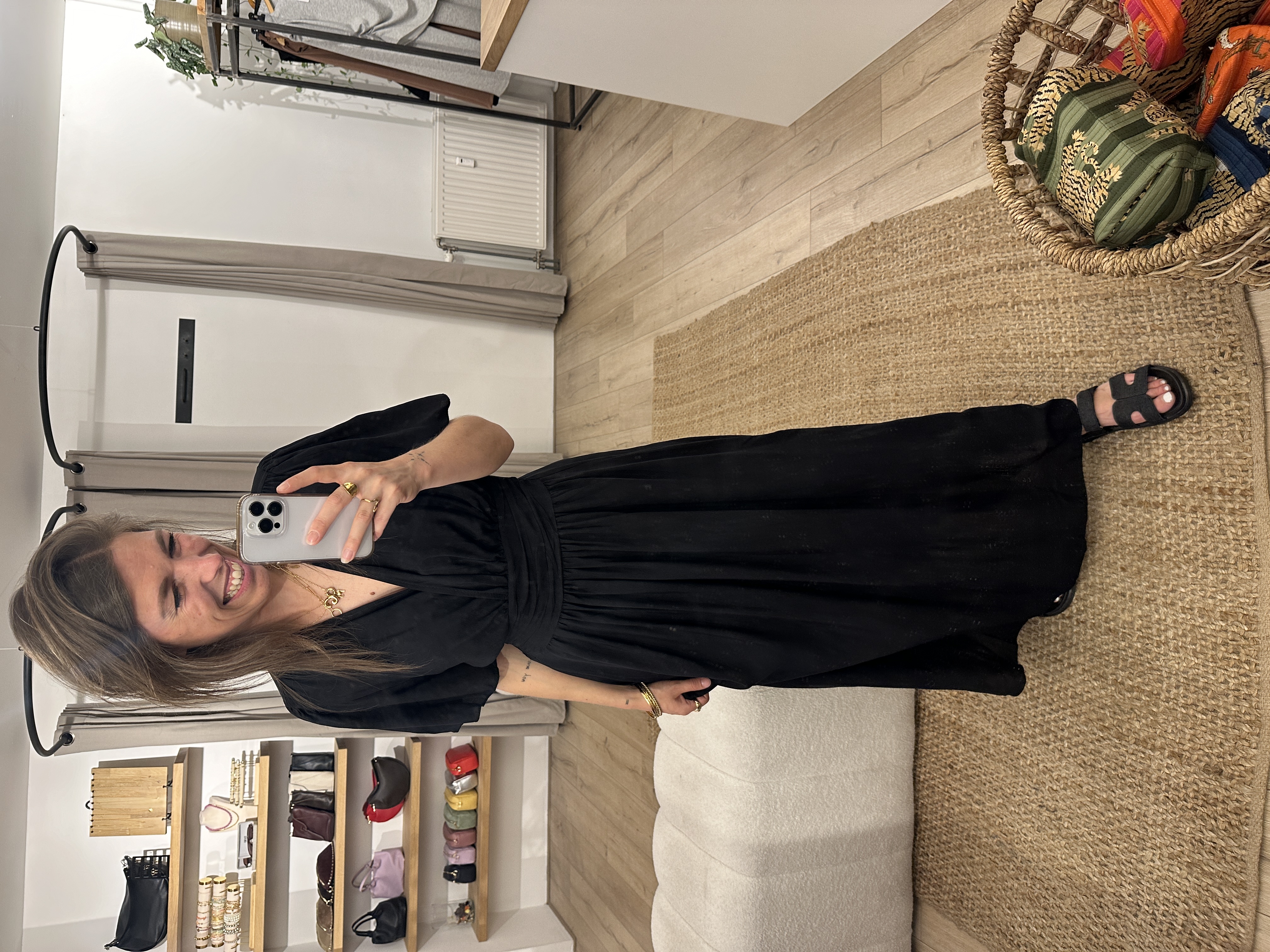 Female maxi dress Azzurro - black